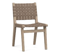 Open Box: Fenton Leather Dining Side Chair - Legacy Taupe, Seadrift Frame