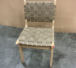 Open Box: Fenton Leather Dining Side Chair - Legacy Taupe, Seadrift Frame