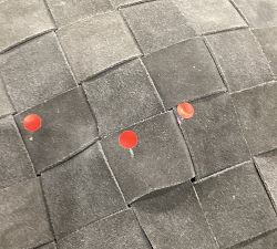 Open Box: Suede Basketweave Pouf (18"Sq, 14"H) - Brindle