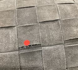 Open Box: Suede Basketweave Pouf (18"Sq, 14"H) - Brindle