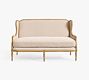 Love Shack Fancy Upholstered Apartment Sofa, Polyester Wrapped Cushions, Performance Plush Chenille Dusty Blush