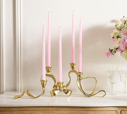 LoveShackFancy Figural Brass Ribbon Candle Holder