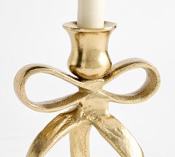 LoveShackFancy Figural Brass Ribbon Candle Holder