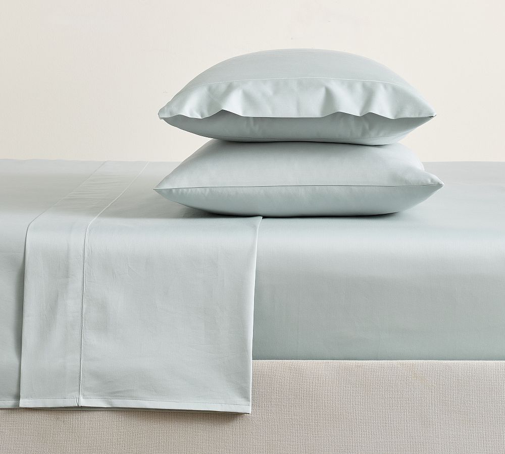 1000-Thread-Count Sateen Sheet Set - Light Blue, Queen