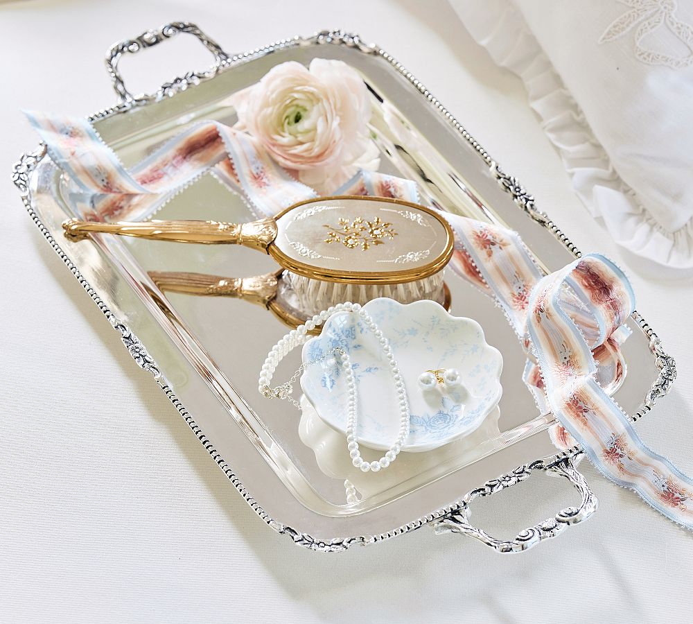 LoveShackFancy Silver Decorative Tray by Pottery Barn