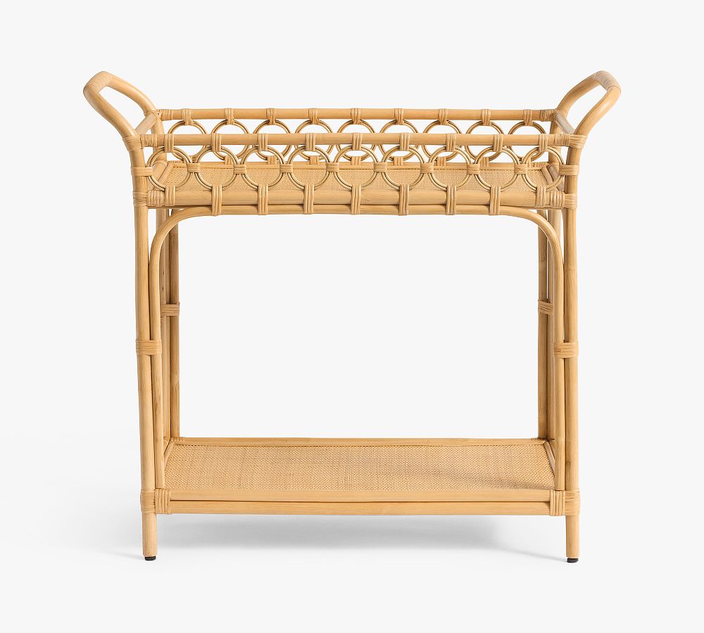 Monique Lhuillier Siena Bar Cart (37") - Rattan, 37"