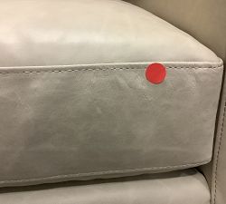 Open Box: Ayden Barrel Arm Leather Swivel Armchair (32") - Statesville Pebble