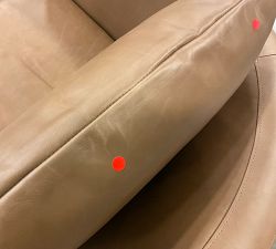 Open Box: Ayden Barrel Leather Swivel Armchair (32") - Churchfield Camel