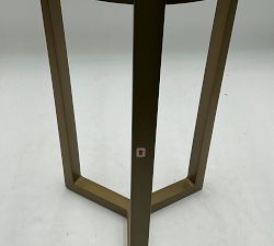 Open Box: Cori Round Recycled Glass Accent Table (10") - Recycled Clear Glass &amp; Brass