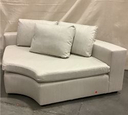 Open Box: Dream Upholstered Curved Wedge - Sunbrella® Performance Herringbone Oatmeal