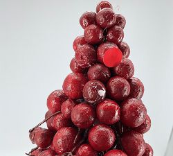 Open Box: Faux Potted Berry Cluster Cone Tree (18") - Red