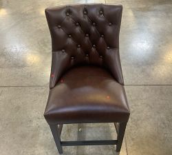 Open Box: Hayes Tufted Leather Counter Stool (25.5") - Statesville Espresso, Espresso Finish