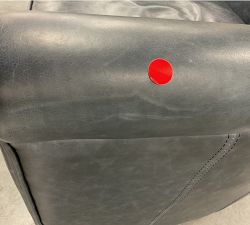 Open Box: Irving Roll Arm Leather Swivel Armchair without Nailheads (33") - Statesville Indigo