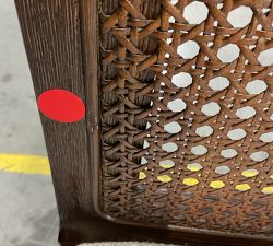 Open Box: Monty Cane Dining Chair - Performance Boucle Oatmeal, Vintage Amber