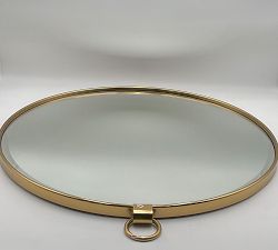 Open Box: Vintage Round Hanging Mirror (30") - Vintage Brass