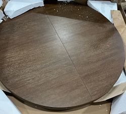 Open Box: Modern Farmhouse Round Pedestal Extendable Dining Table (60"-78") - Tahoe Brown,
