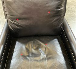 Open Box: Tyler Square Arm Leather Manual Recliner with Nailheads (38") - Vintage Midnight, Seadrift