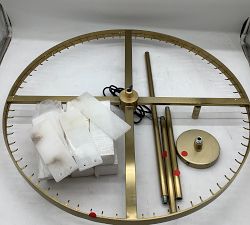 Open Box: Windham Alabaster Tile Round Chandelier (30") - Tumbled Brass