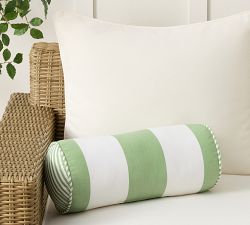 Monique Lhuillier Miramar Striped Bolster Outdoor Pillow