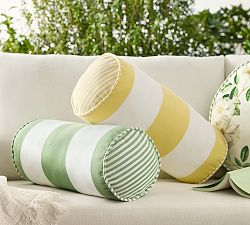 Monique Lhuillier Miramar Striped Bolster Outdoor Pillow