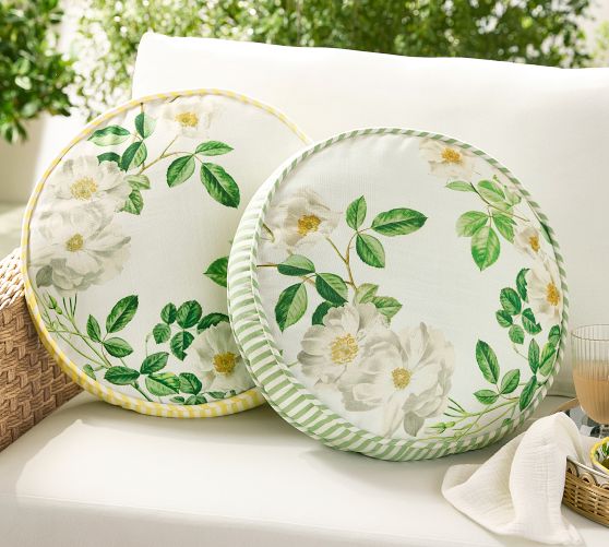 Monique Lhuillier Monaco Floral Printed Round Outdoor Pillow
