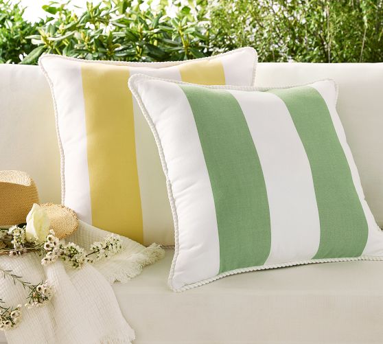 Monique Lhuillier Yarn Dyed Striped Outdoor Pillow
