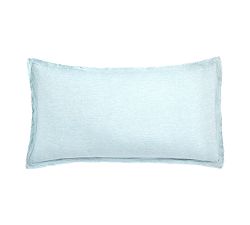 Open Box: Belgian Flax Linen Double Flange Duvet Shams, King, Set of 2 - Sea Breeze