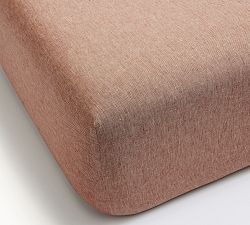 Open Box: Belgian Flax Linen Fitted Sheet, Twin/Twin XL - Brick