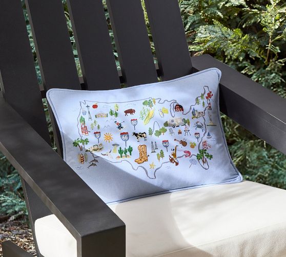 Pottery Barn Airstream State Icon Lumbar Pillow Cover