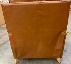 Open Box: Tyler Square Arm Tall Recliner with Nailheads (41") - Vintage Caramel, Seadrift
