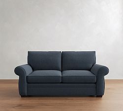 Open Box: Pearce Roll Arm Sofa (81"), 2x2 - Performance Heathered Tweed, Indigo