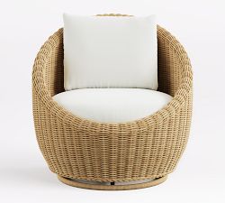 Huntington Petite Wicker Swivel Outdoor Papasan