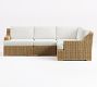 Huntington Wicker 4-Piece Slope Arm Outdoor Sectional (100")