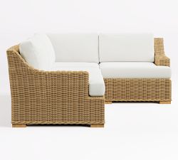 Huntington Wicker 4-Piece Slope Arm Outdoor Sectional (100")