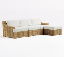 Huntington Wicker 4-Piece Slope-Arm Outdoor Sectional (95")