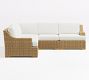 Huntington Wicker 5-Piece Slope Arm Outdoor Sectional (100")