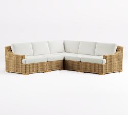 Huntington Wicker 5-Piece Slope Arm Outdoor Sectional (100")