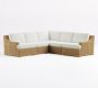 Huntington Wicker 5-Piece Slope Arm Outdoor Sectional (100")