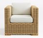 Huntington Wicker Square Arm Outdoor Lounge Chair