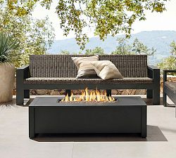 Asher Metal Rectangular Propane Fire Pit Table with Lid Cover (52")