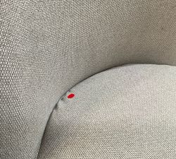 Open Box: Layton Upholstered Side Dining Chair - Performance Heathered Basketweave Oatmeal, Seadrift Legs