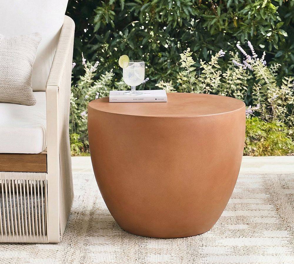 Cadence Concrete Round Outdoor Side Table (24") by Pottery Barn