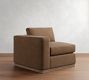 Build Your Own Carmel Wide Arm Wood Base Leather Sectional
