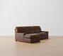 Turner Square Arm Leather Power Reclining Chaise Sectional (105"&ndash;117")