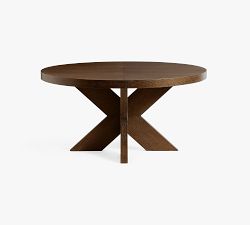 Modern Farmhouse Round Pedestal Extendable Dining Table (60"-78")
