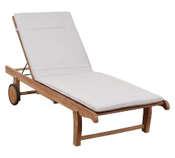 Ardine Teak Outdoor Single Chaise Lounge with Wheels
