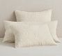 Belgian Flax Linen Floral Stitch Quilted Sham