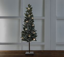 Portable Lit Snowy Pine Tree
