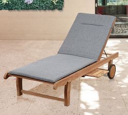 Ardine Teak Outdoor Single Chaise Lounge with Wheels
