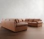 Big Sur Roll Arm Deep Seat Leather U-Shaped Sectional (159"&ndash;191")